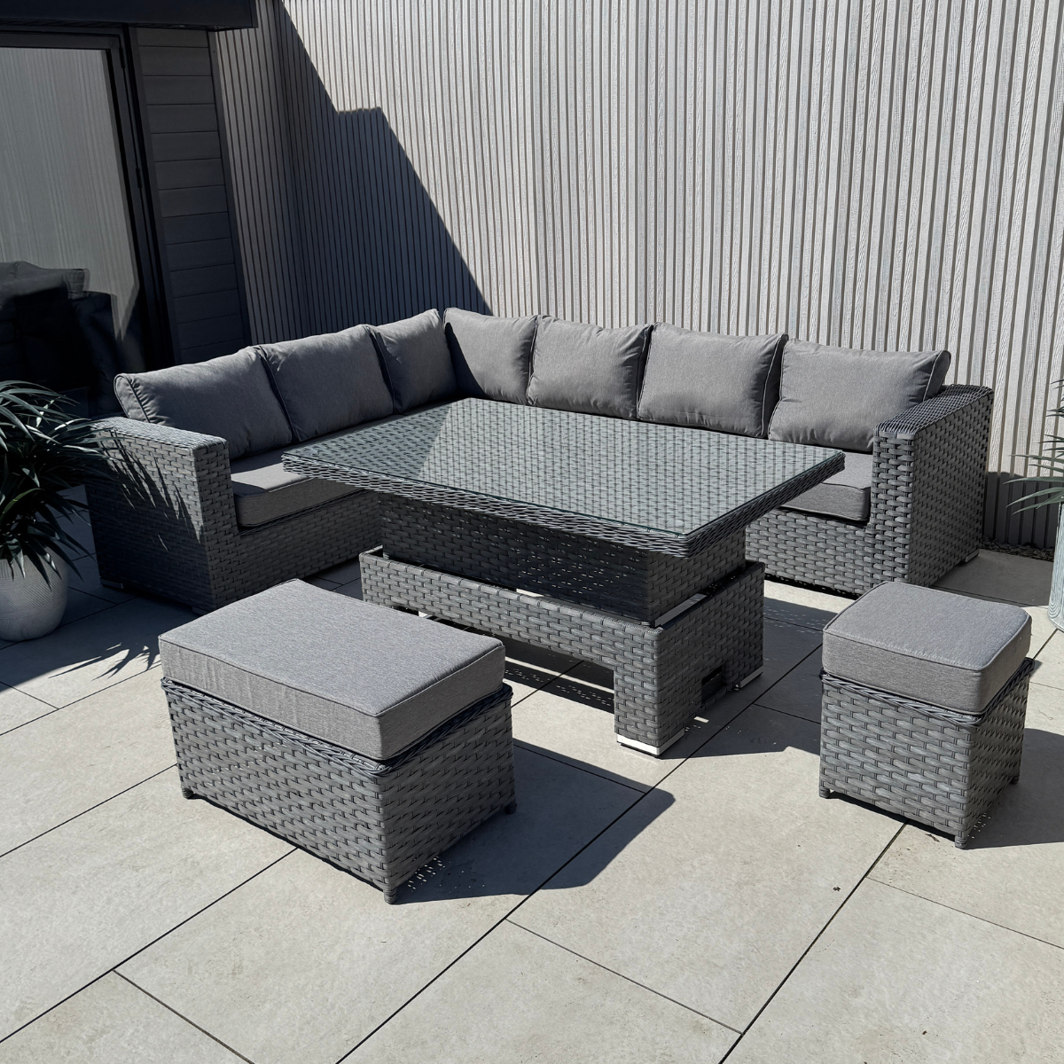 Capri Modular Corner Dining Set with Rising Table - AMC Furniture