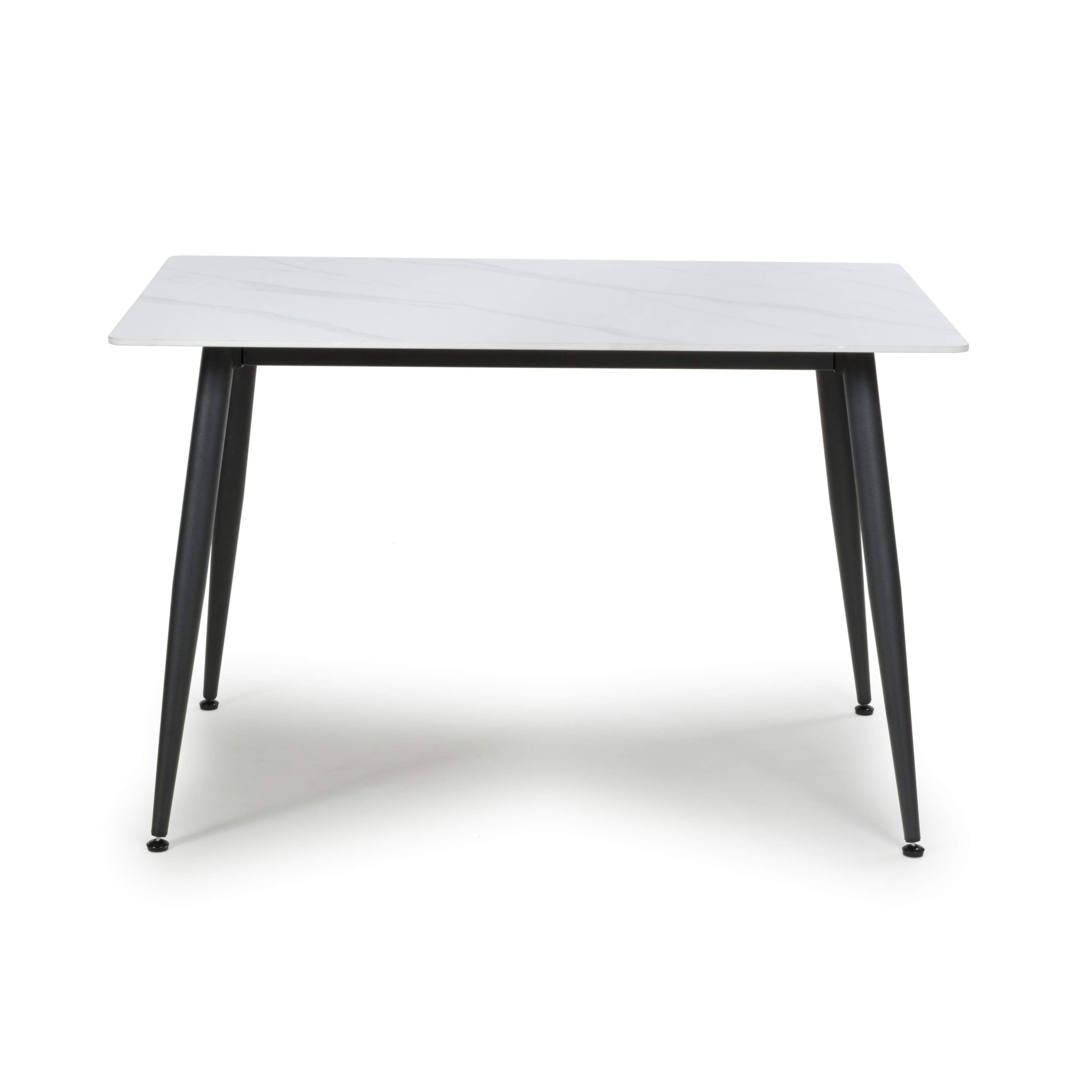 Stockholm 1.2m White Dining Table with Grey Loft Dining Chairs (14627325346170)
