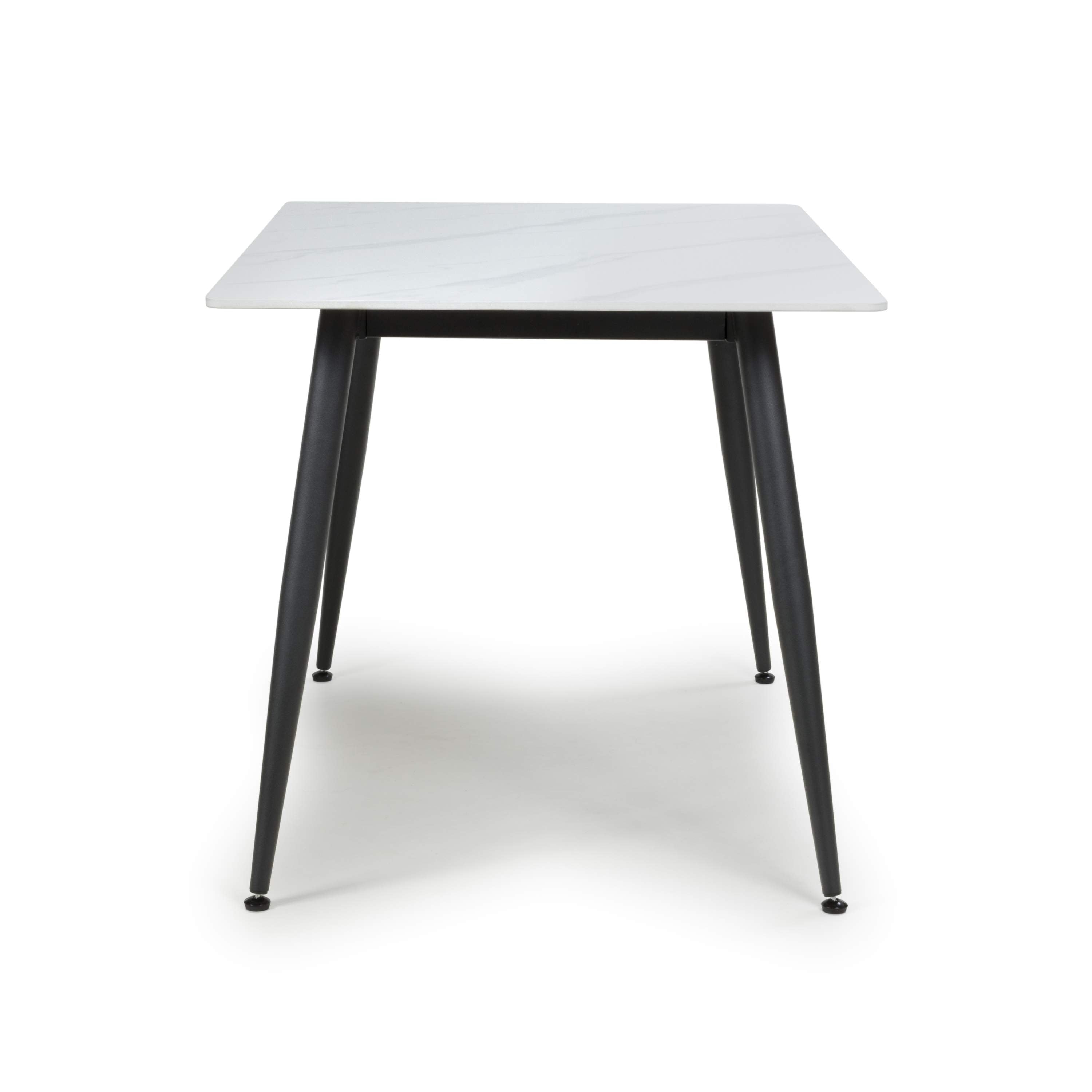 Stockholm 1.2m White Dining Table with Grey Loft Dining Chairs (14627325346170)
