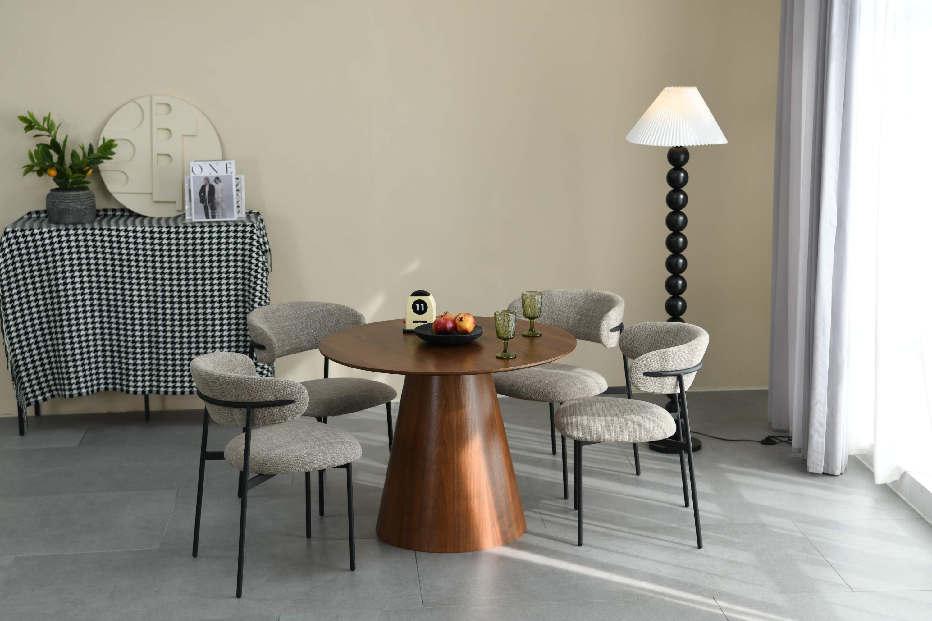 Claremont 1m Round Walnut Dining Table (7019401838656) (14888475525498)