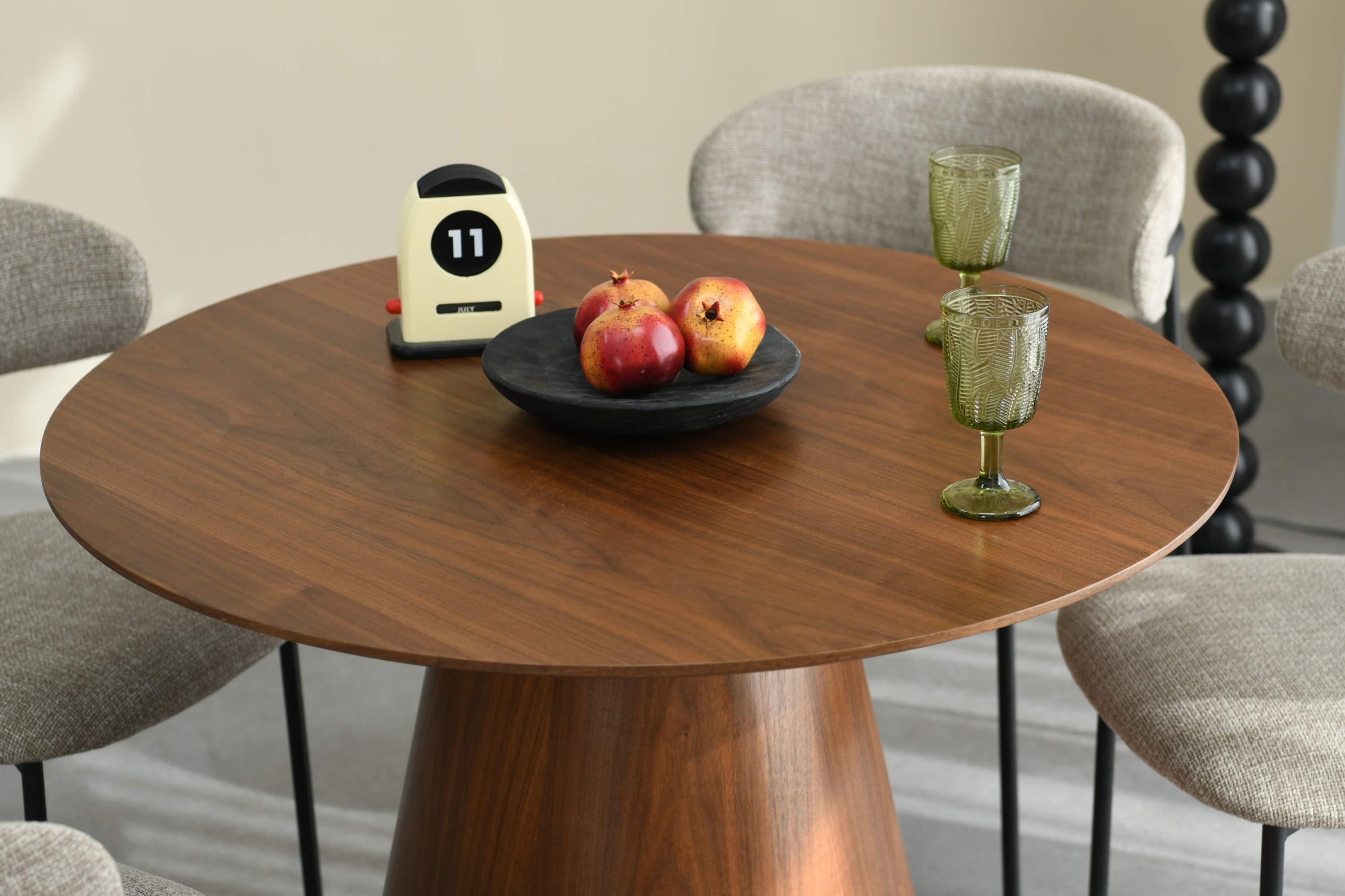 Claremont 1m Round Walnut Dining Table (7019401838656) (14888475525498)