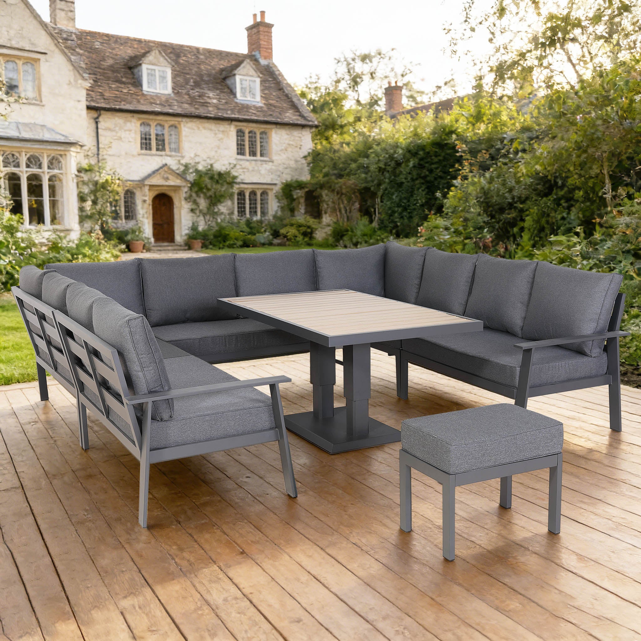 Cadiz U Shape Dining Set with Rising Table - AMC Furniture