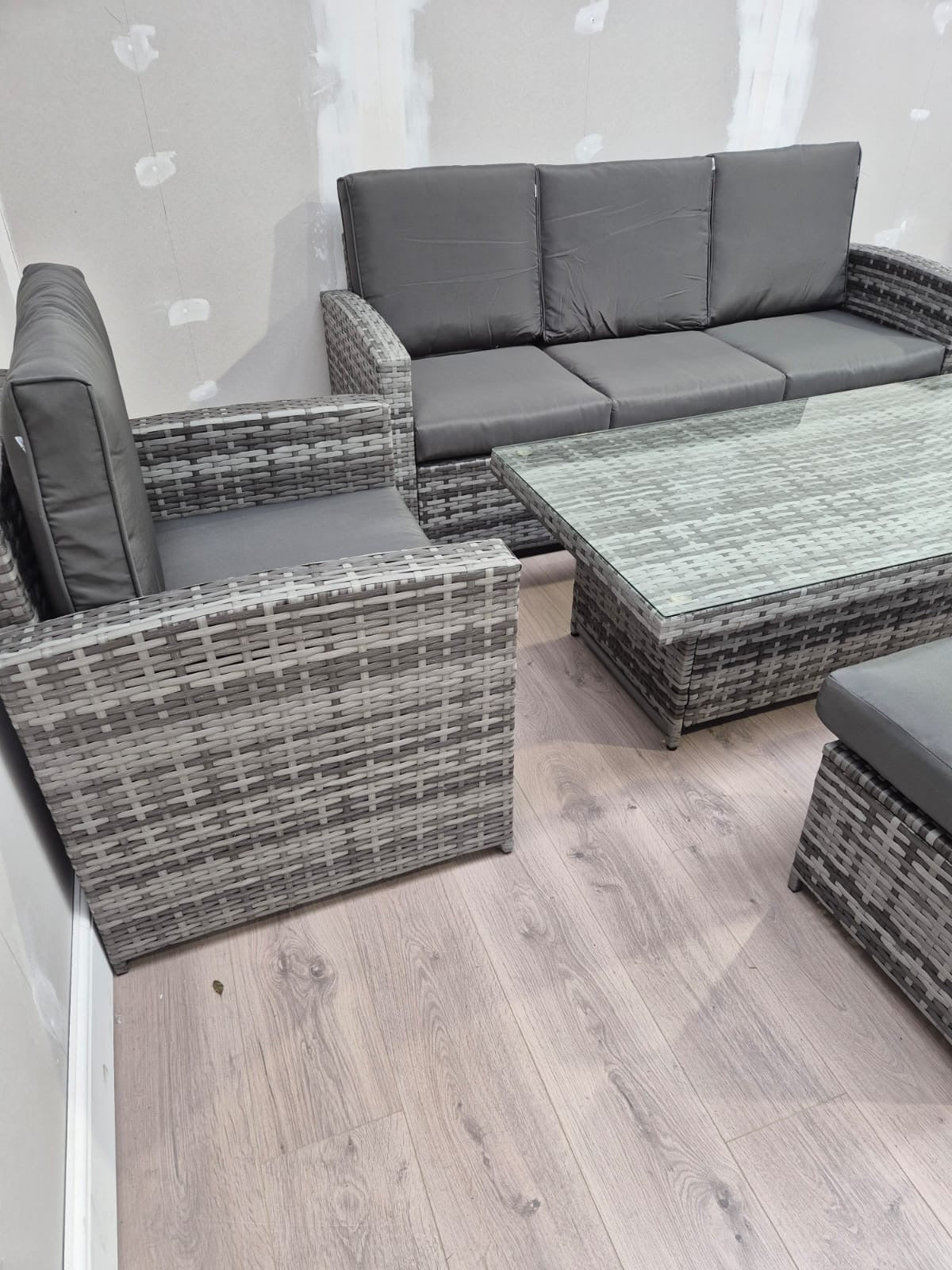Rhodes Sofa Dining Set in Grey - Clearance Rattan Republic