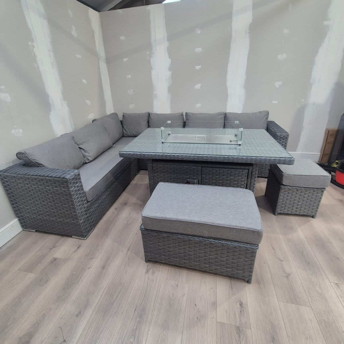 Fire Pit Corner Dining Set - Clearance B Womack