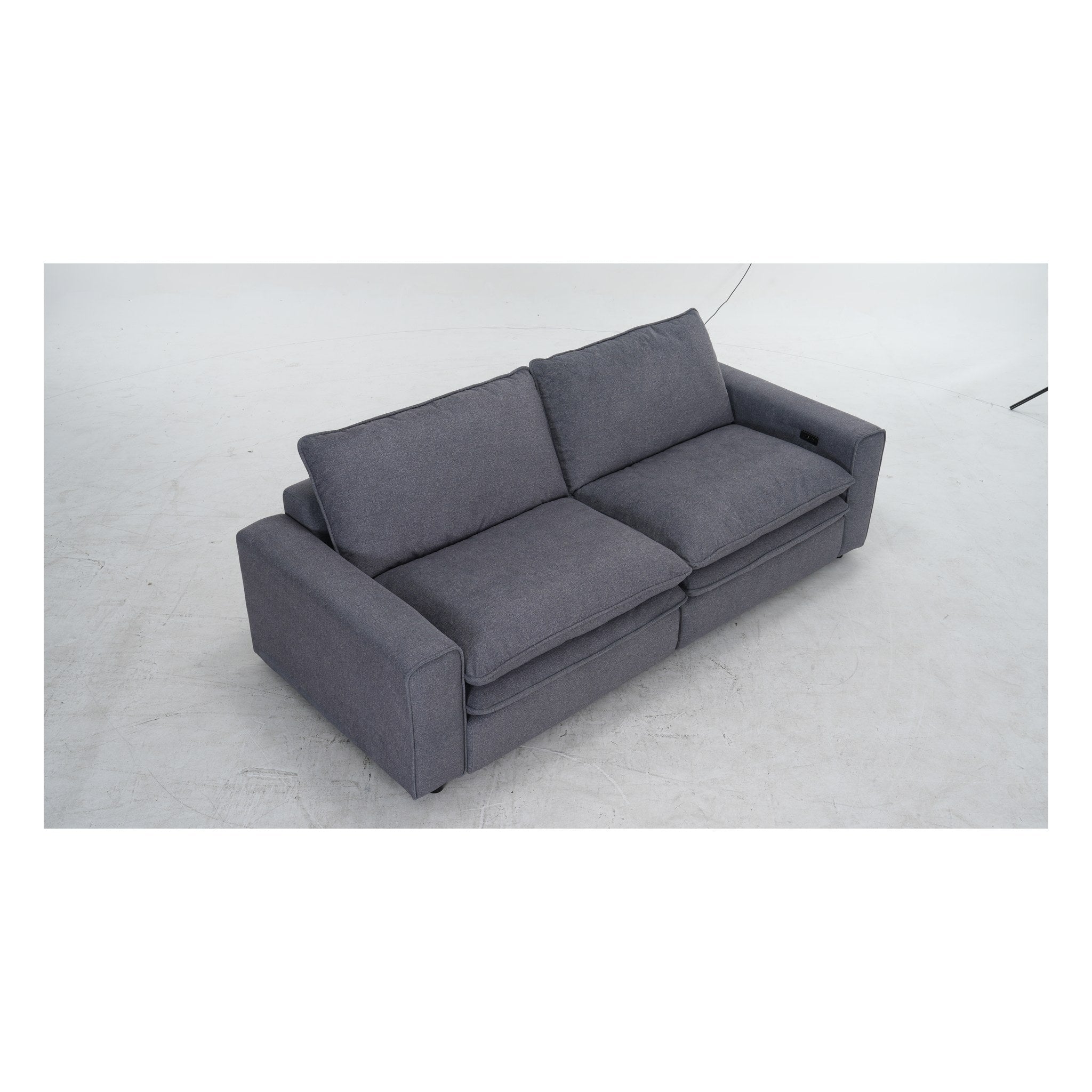 Eliza Cloud Grey Electric Sofa - Grey - Angle View