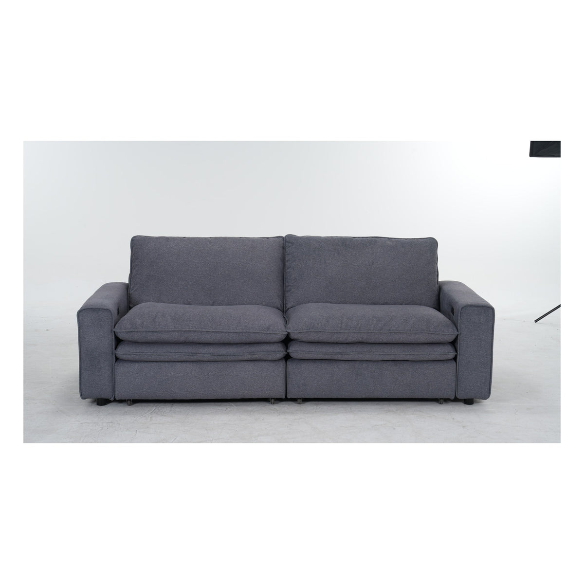 Eliza Cloud Grey Electric Sofa - Grey - Front View