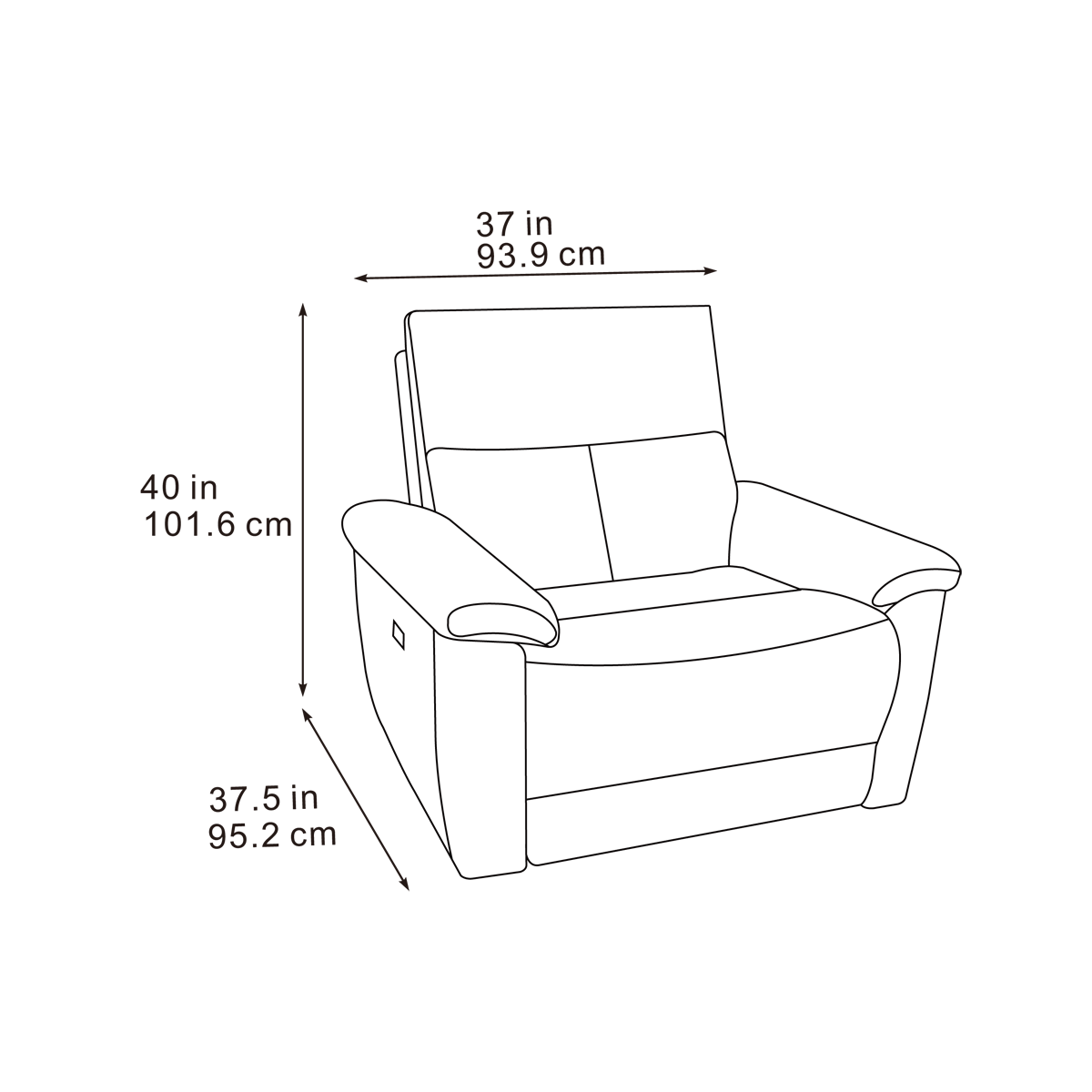 Nell Reclining Armchair Meta Sofa