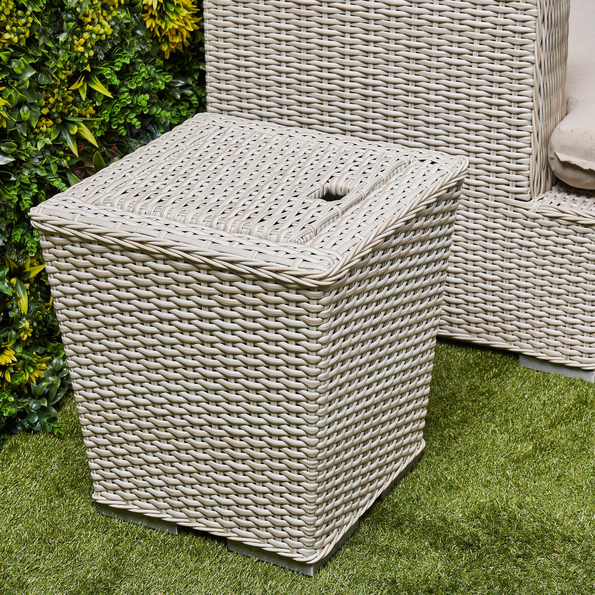 Asha Corner Rising Fire Pit Dining Set - Beige (14929989009786)