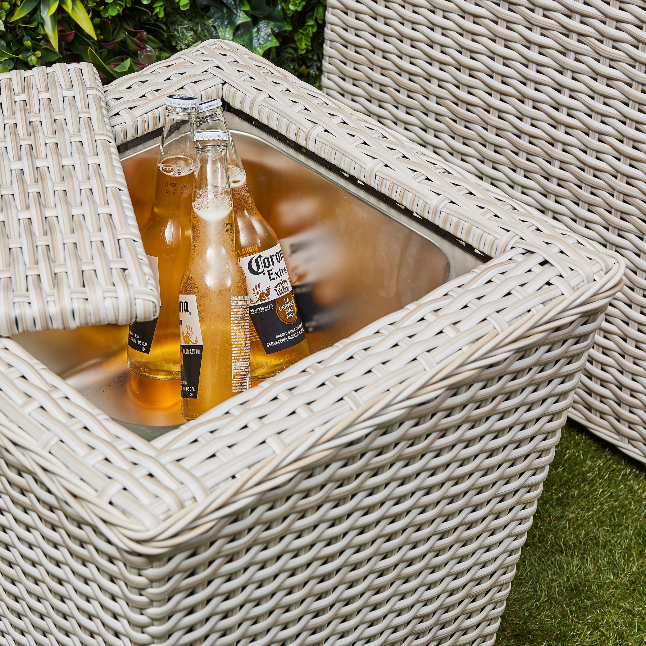 Asha Corner Rising Fire Pit Dining Set - Beige (14929989009786)