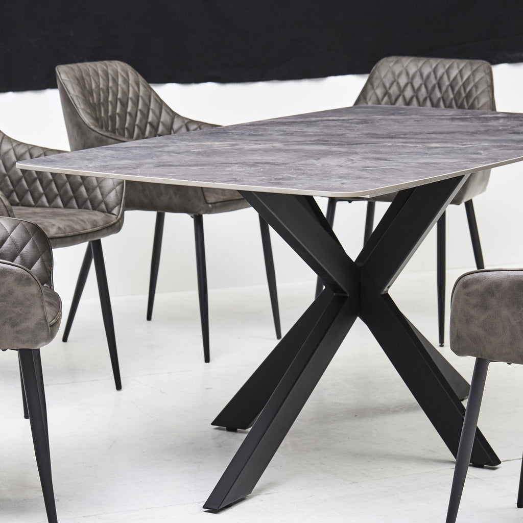 New York Concrete Effect Dining Table AMC Furniture