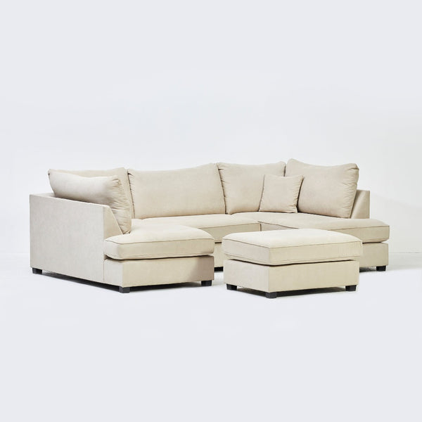 Camden U Shape Sofa Set in Beige (6729991684160)
