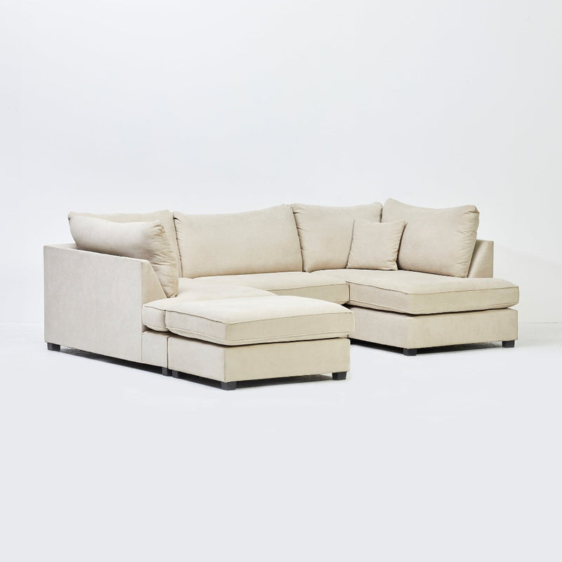 Camden U Shape Sofa Set in Beige (6729991684160)