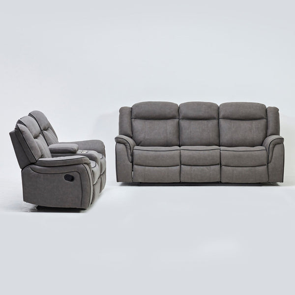 Dover Reclining 3+2 Seater Sofa Set in Grey (6791428669504)