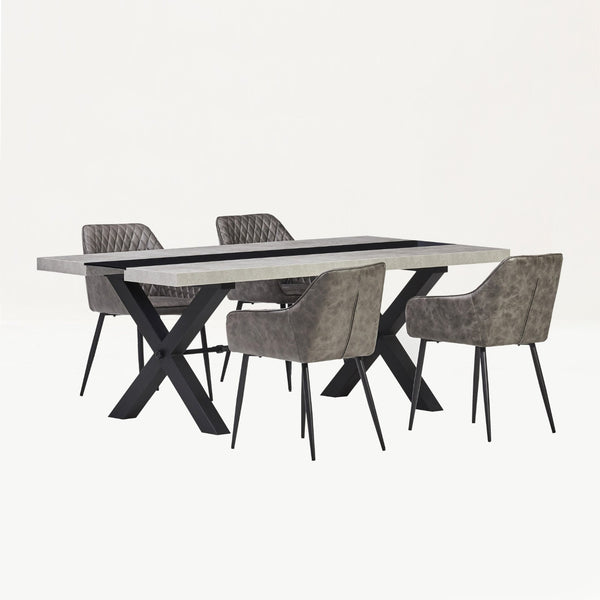 Manhattan Dining Table with Brooklyn Dining Chairs (6905692586048)