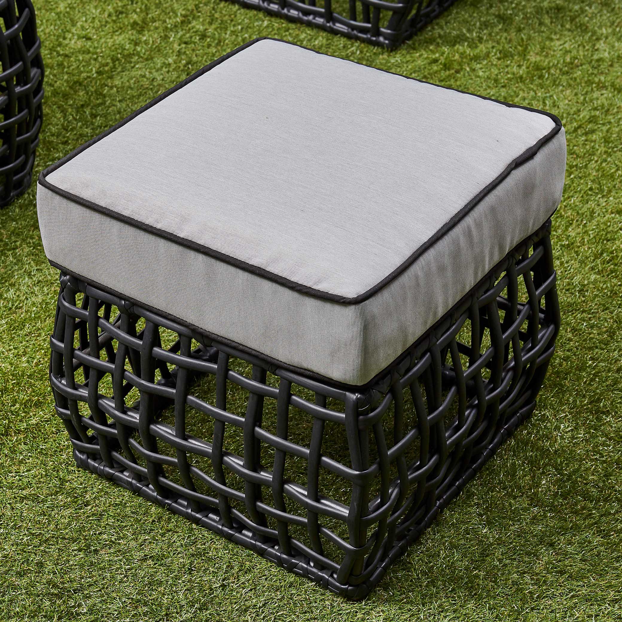 Indi Rattan Corner Sofa Set– Black (14930003329402)