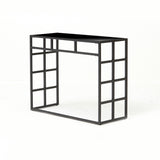 Manhattan Console Table with Black Glass Top (6830591606848)
