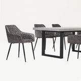 New York Concrete Effect Dining Table with Brooklyn Chairs (6905748193344)