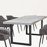 New York Concrete Effect Dining Table with Brooklyn Chairs (6905748193344)