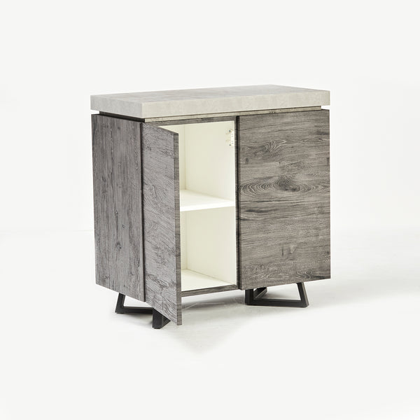 New York Concrete Effect Small Sideboard in Black (6830598520896)