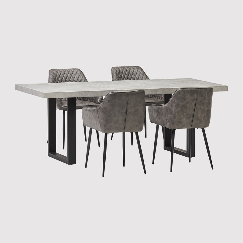 New York Concrete Effect Dining Table AMC Furniture