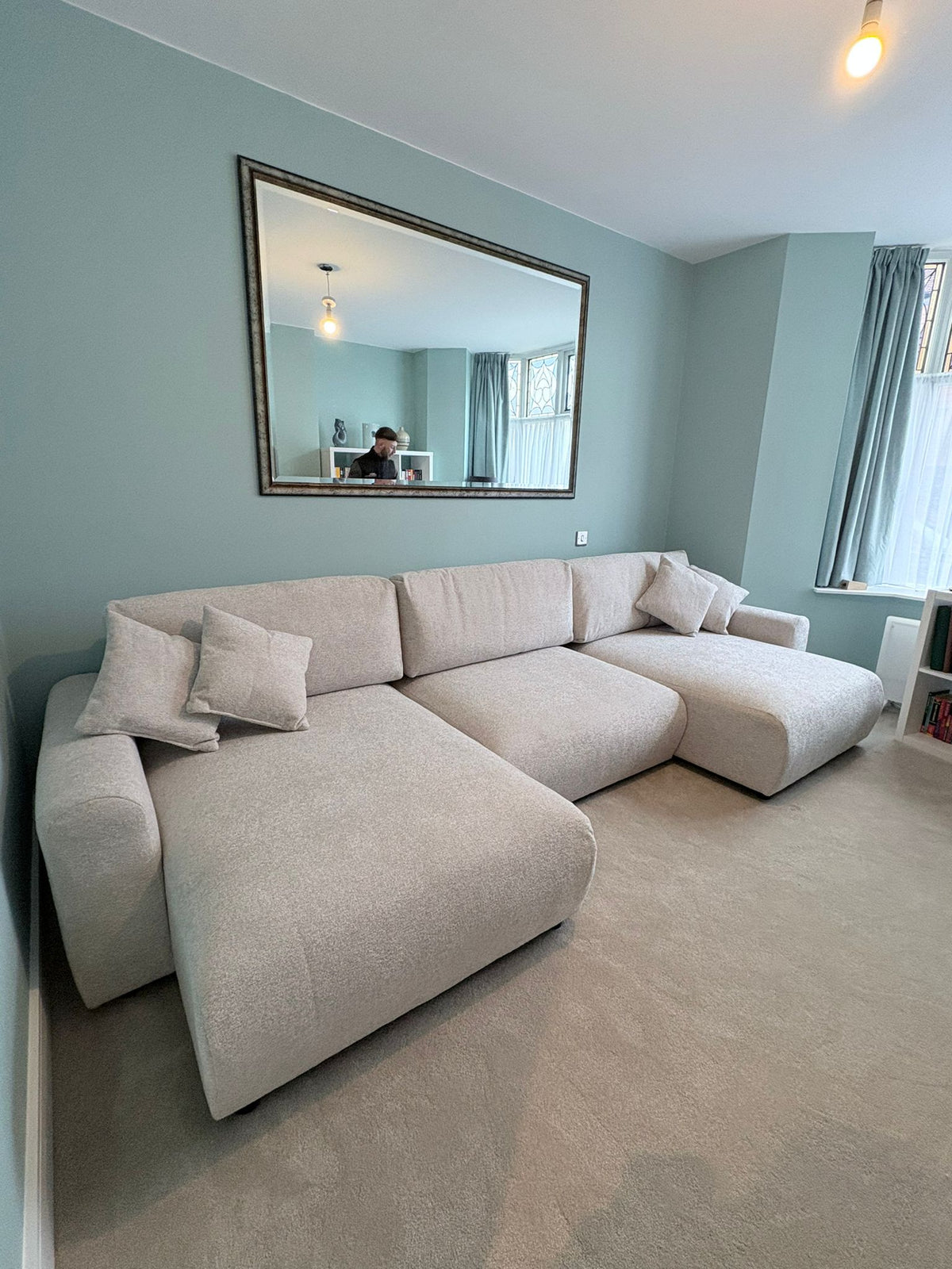 Alba U Shape Sofa Bed in Beige