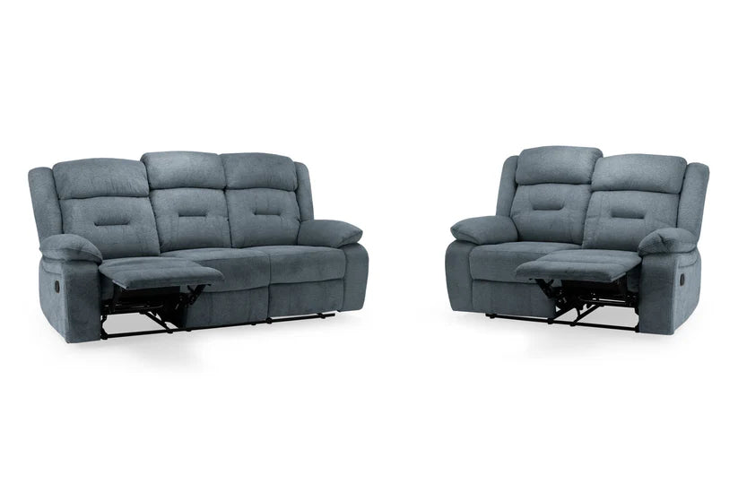 Albie Recliner Sofa Grey Fabric 3+2 Set,3 (15320609030522)