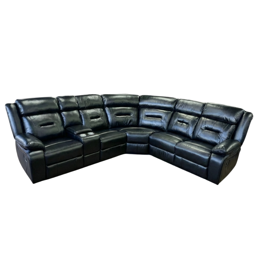 Albie Reclining Corner Sofa in Black