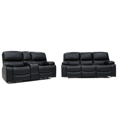 Alexa Electric Reclining 3+2 Seater Sofa Set in Black