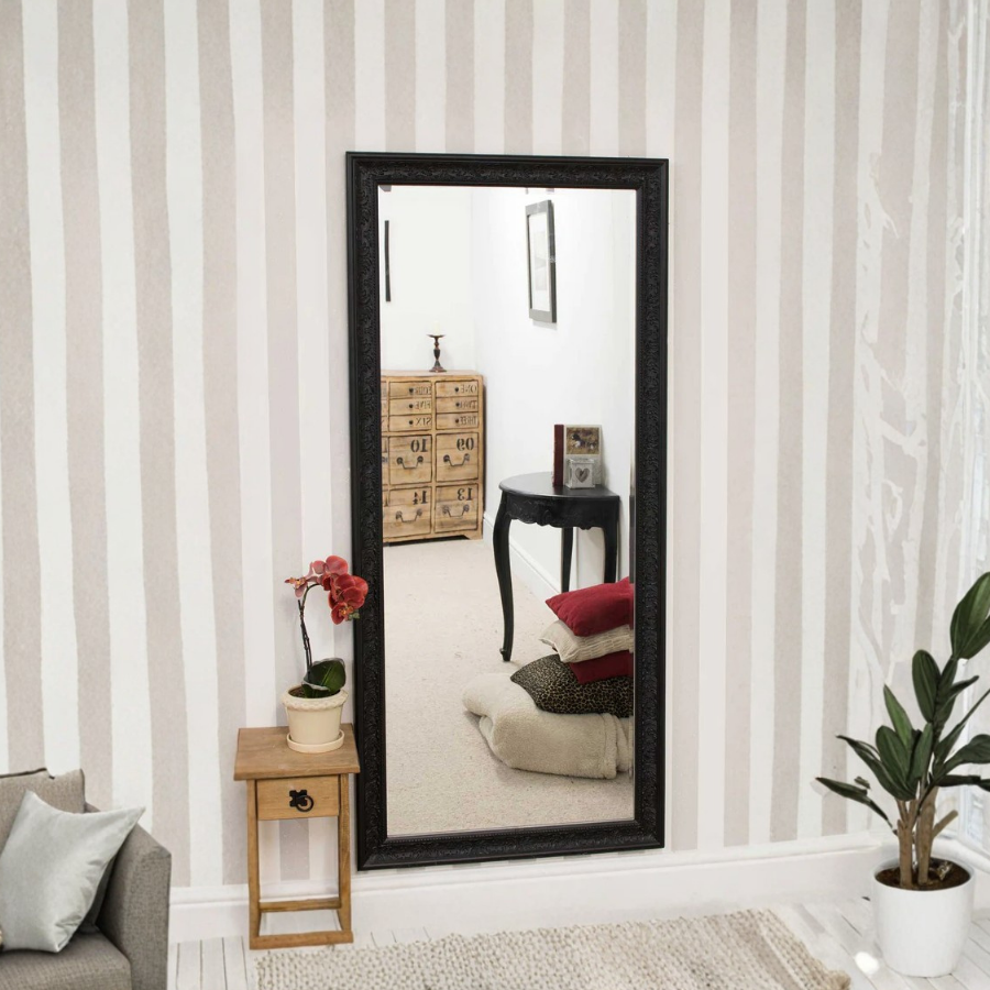 Langton Black Shabby Chic Dress Mirror 160 x 73 CM (15010562507130)