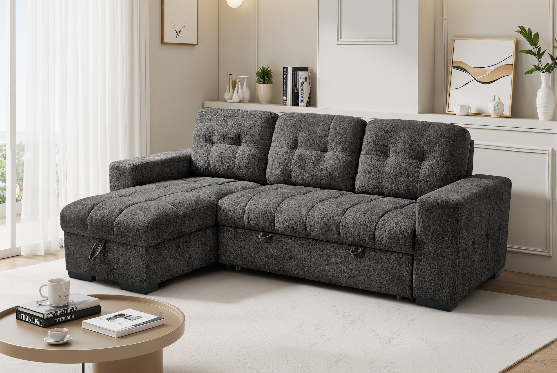 Amalfi Grey Universal Corner Sofa Bed