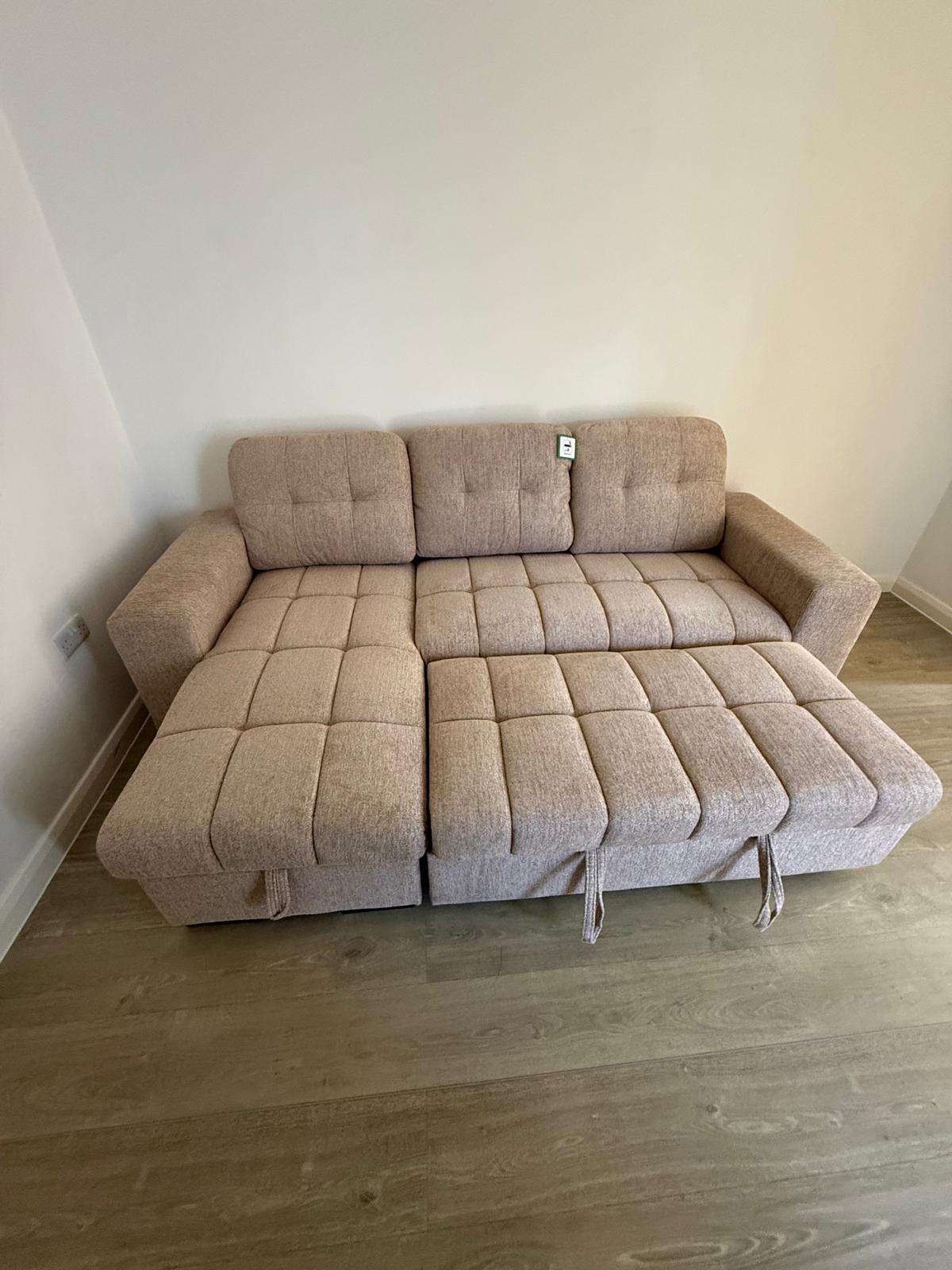Amalfi Universal Corner Sofa Bed in Beige