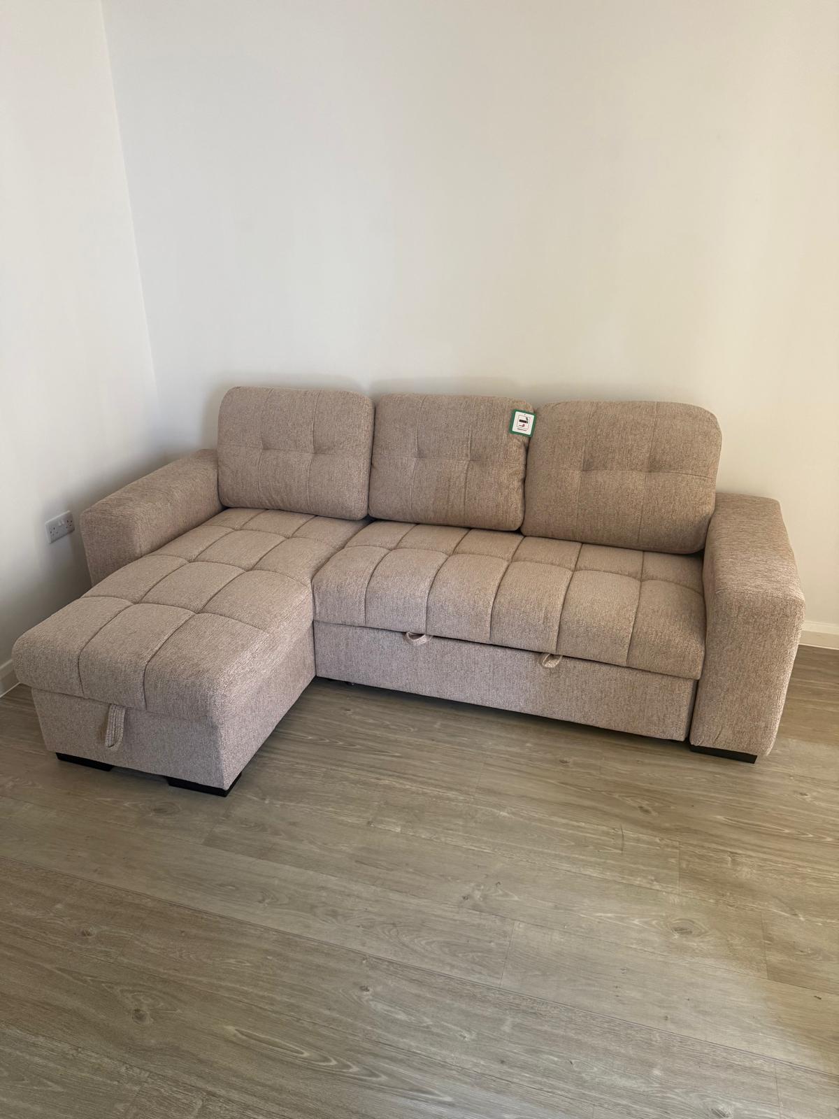 Amalfi Universal Corner Sofa Bed in Beige