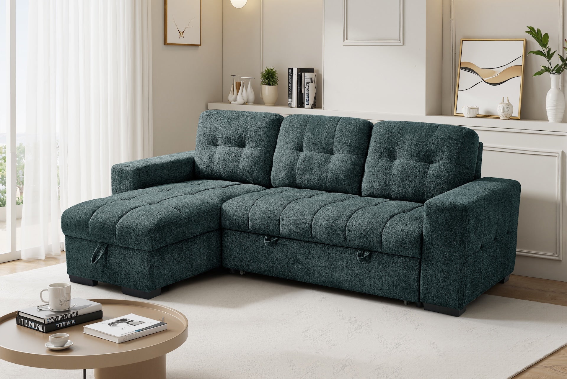 Amalfi Universal Corner Sofa Bed in Teal