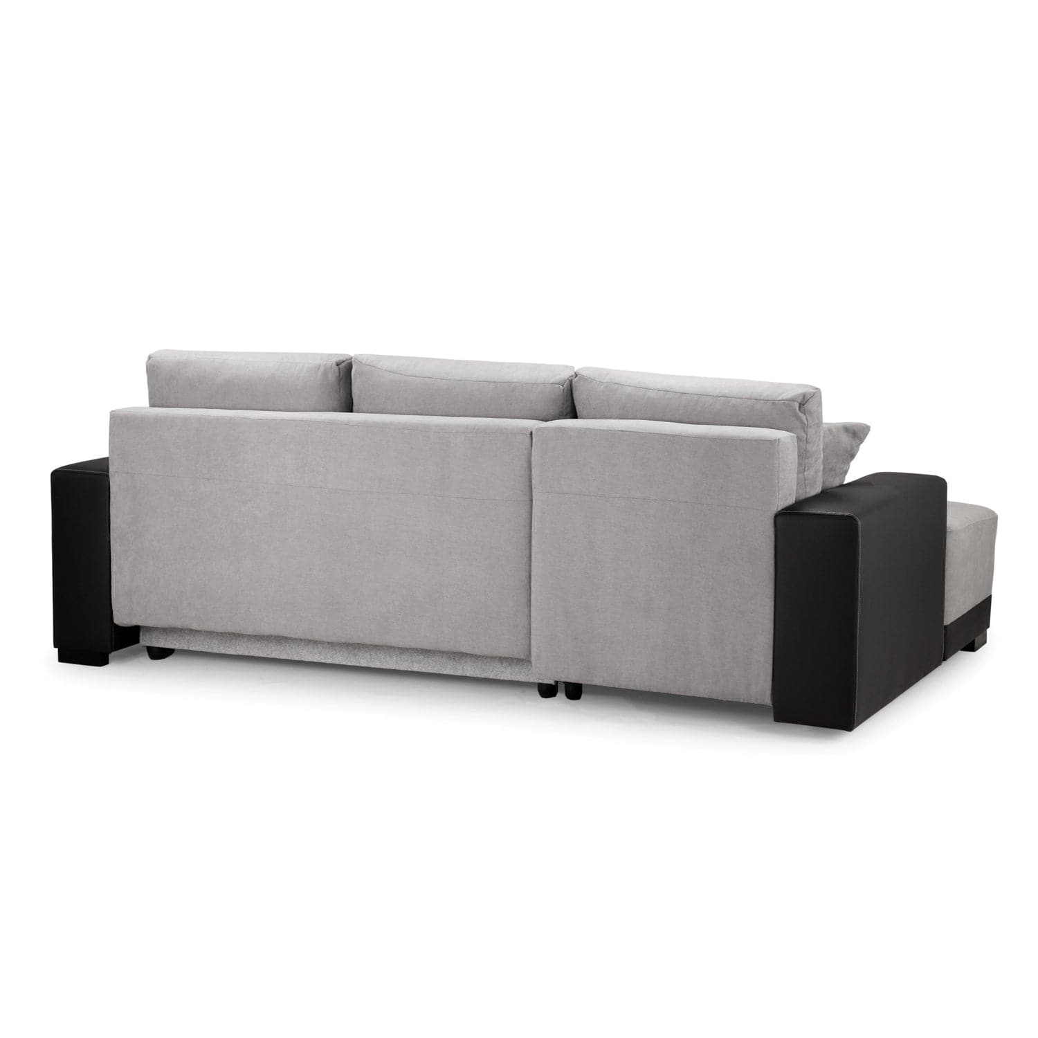 Angelino Sofabed Black/Grey Left Hand Facing Corner - back view (7023057666112)