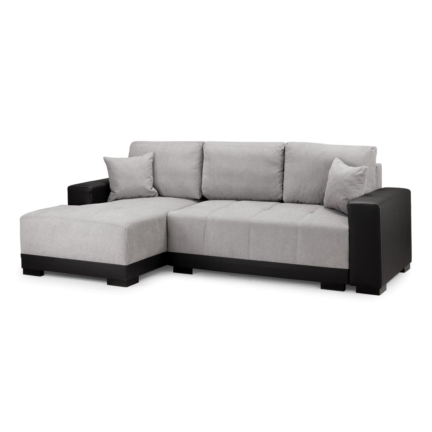 Angelino Sofabed Black/Grey Left Hand Facing Corner - front view (7023057666112)