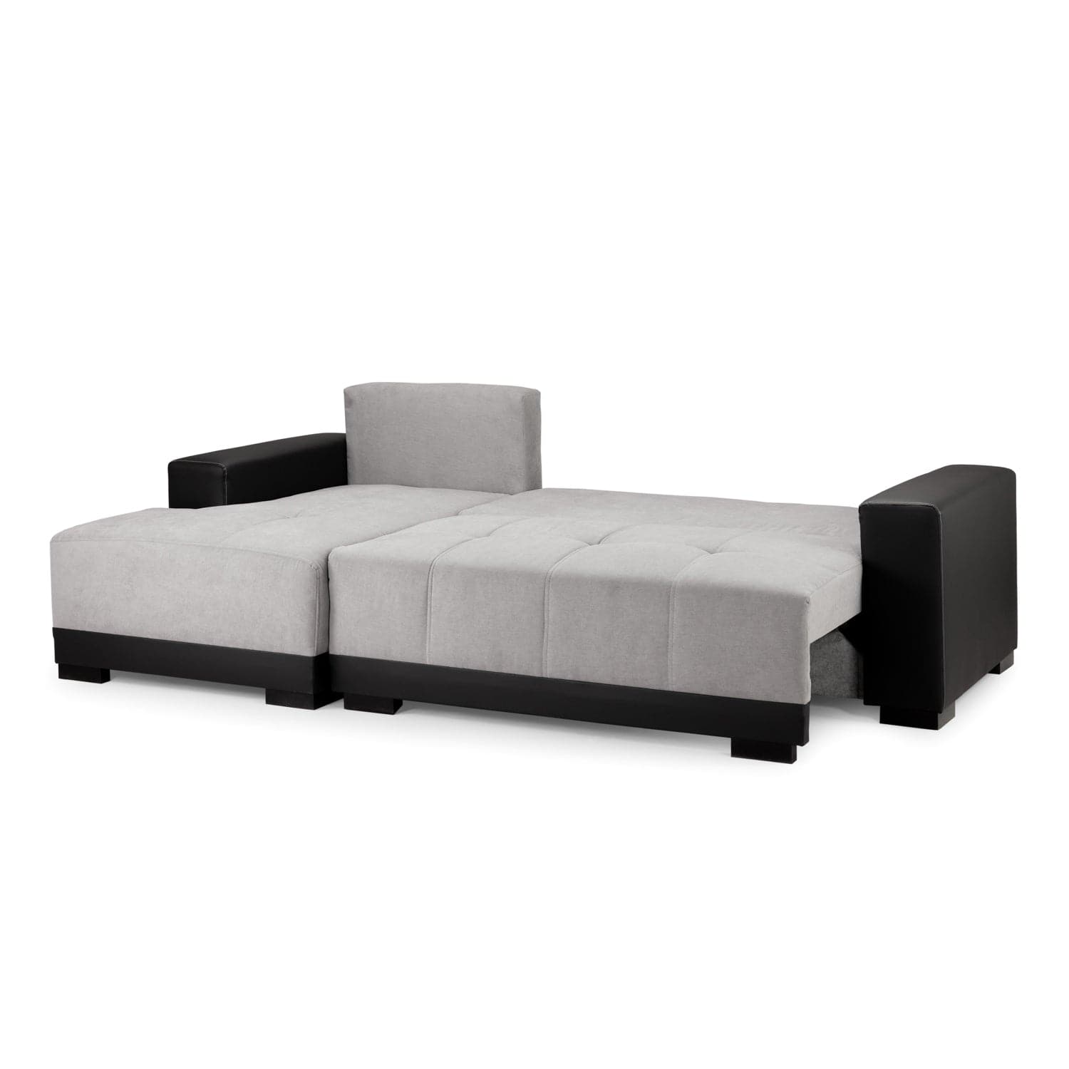 Angelino Sofabed Black/Grey Left Hand Facing Corner - full view (7023057666112)