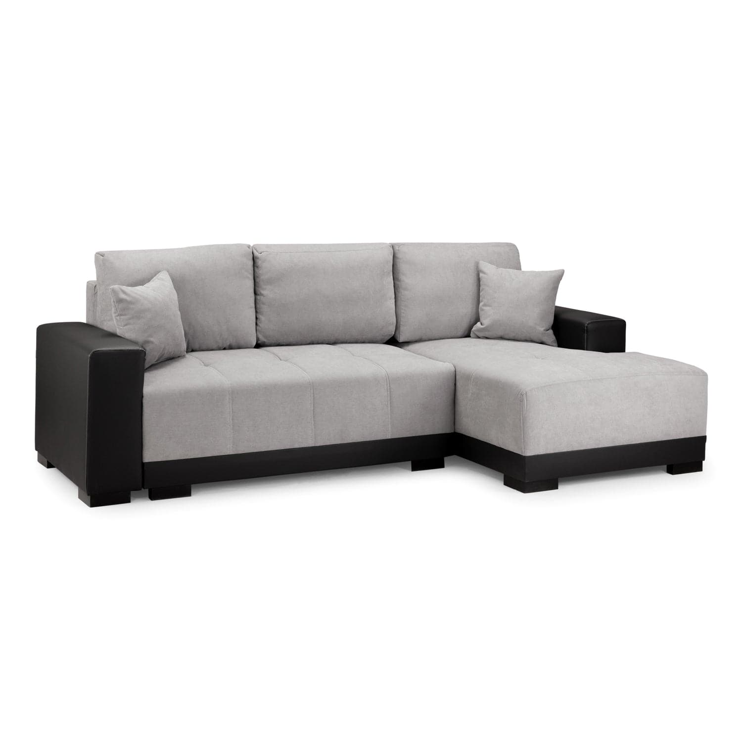 Angelino Sofabed Black/Grey Right Hand Facing Corner - front view (7023063728192)