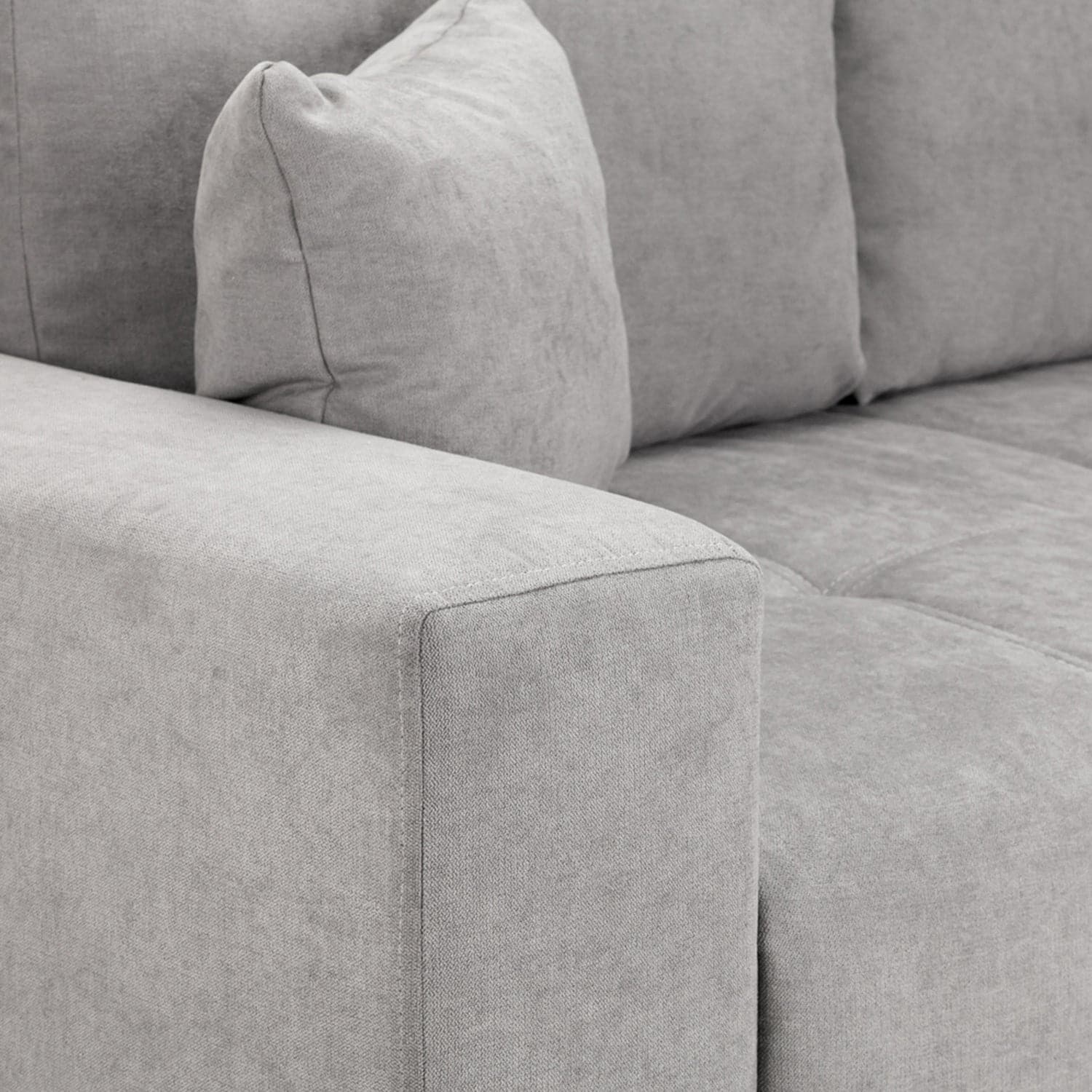 Angelino Sofabed Grey Left Hand Facing Corner - armrest view (7023043248192)