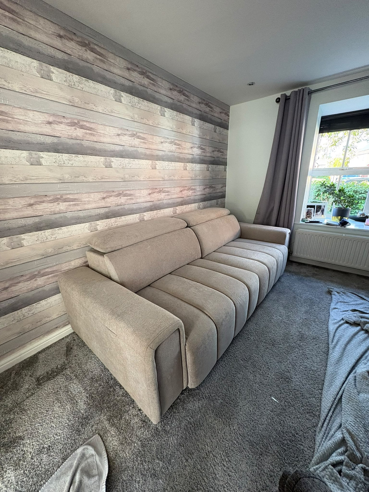 April Electric Sofabed Beige 3 Seater