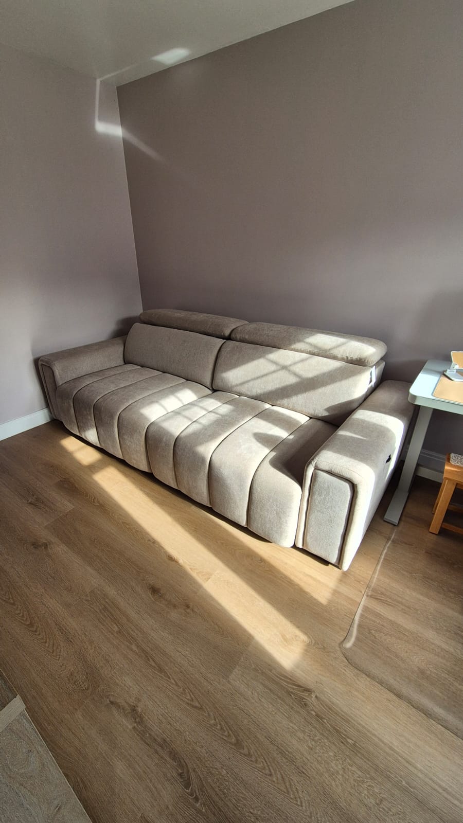 April Electric Sofabed Beige 3 Seater