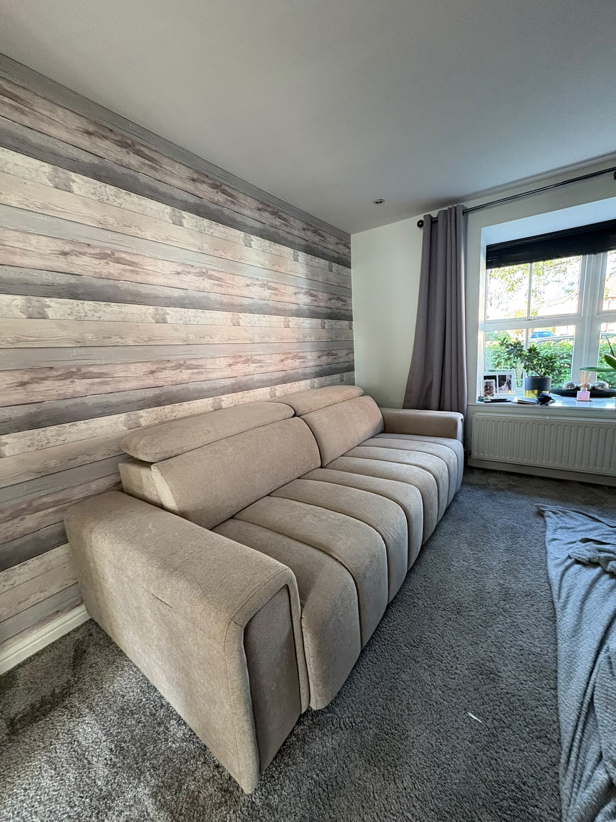 April Electric Sofabed Beige 3 Seater