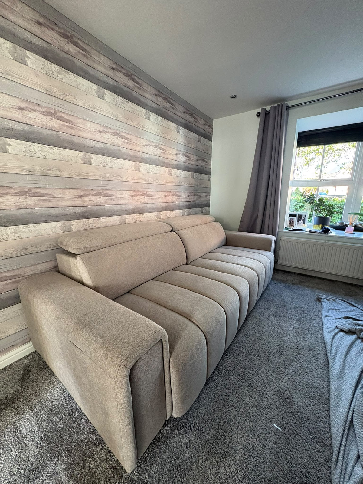 April Electric Sofabed Beige 3 Seater