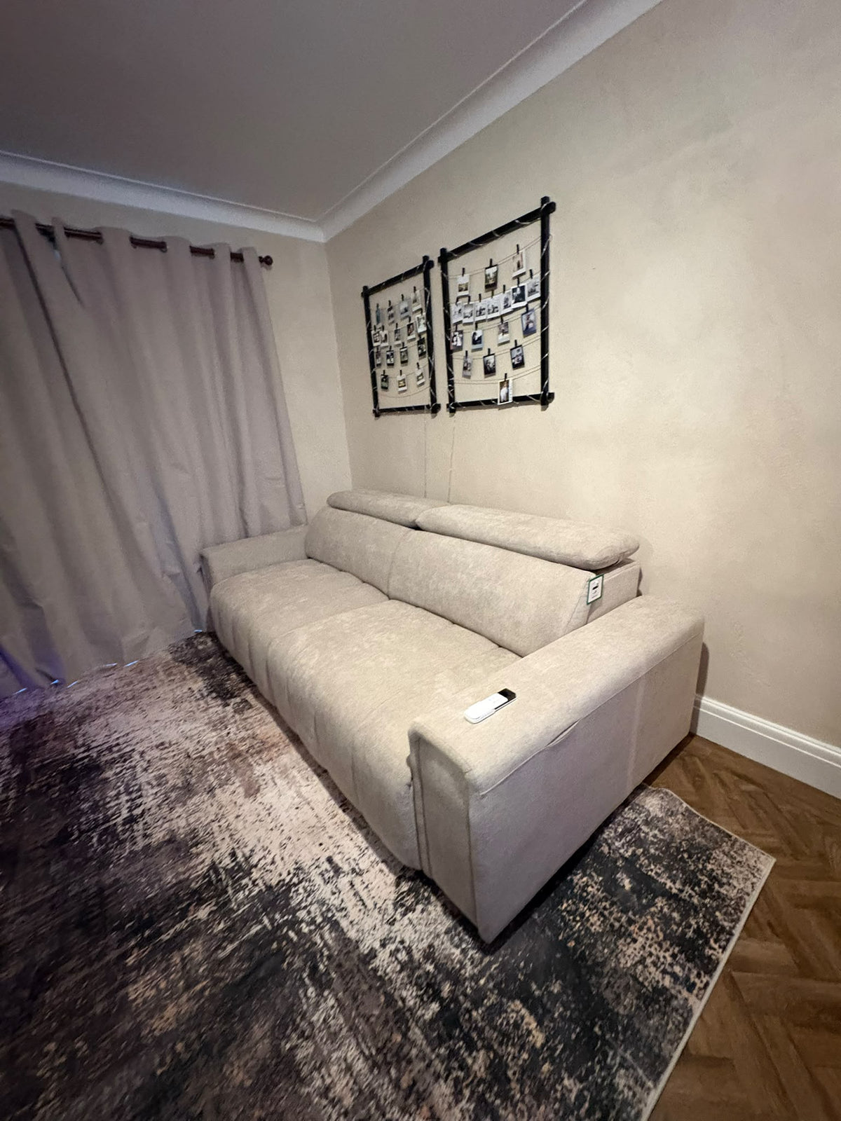 April Electric Sofabed Beige 3 Seater