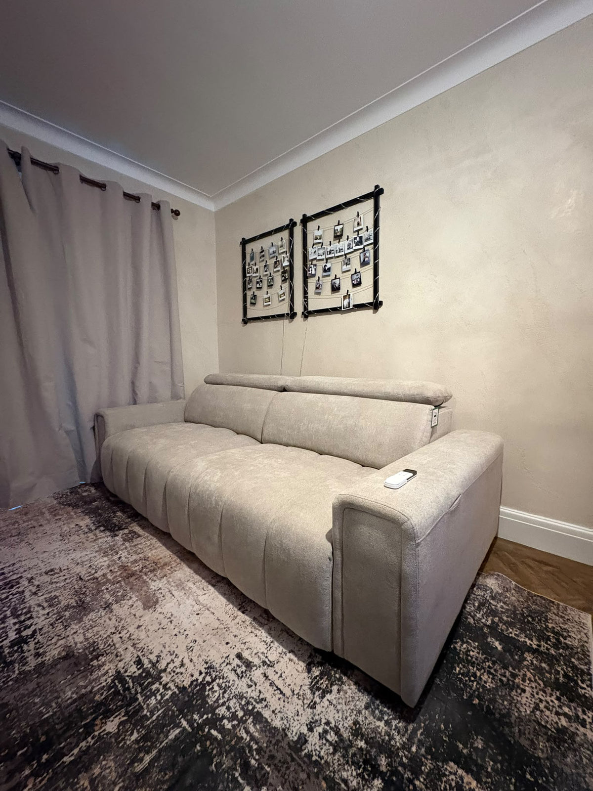 April Electric Sofabed Beige 3 Seater