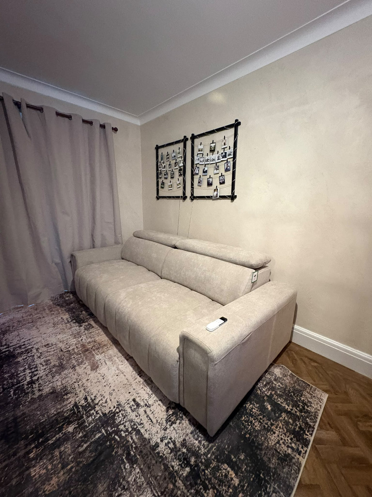 April Electric Sofabed Beige 3 Seater