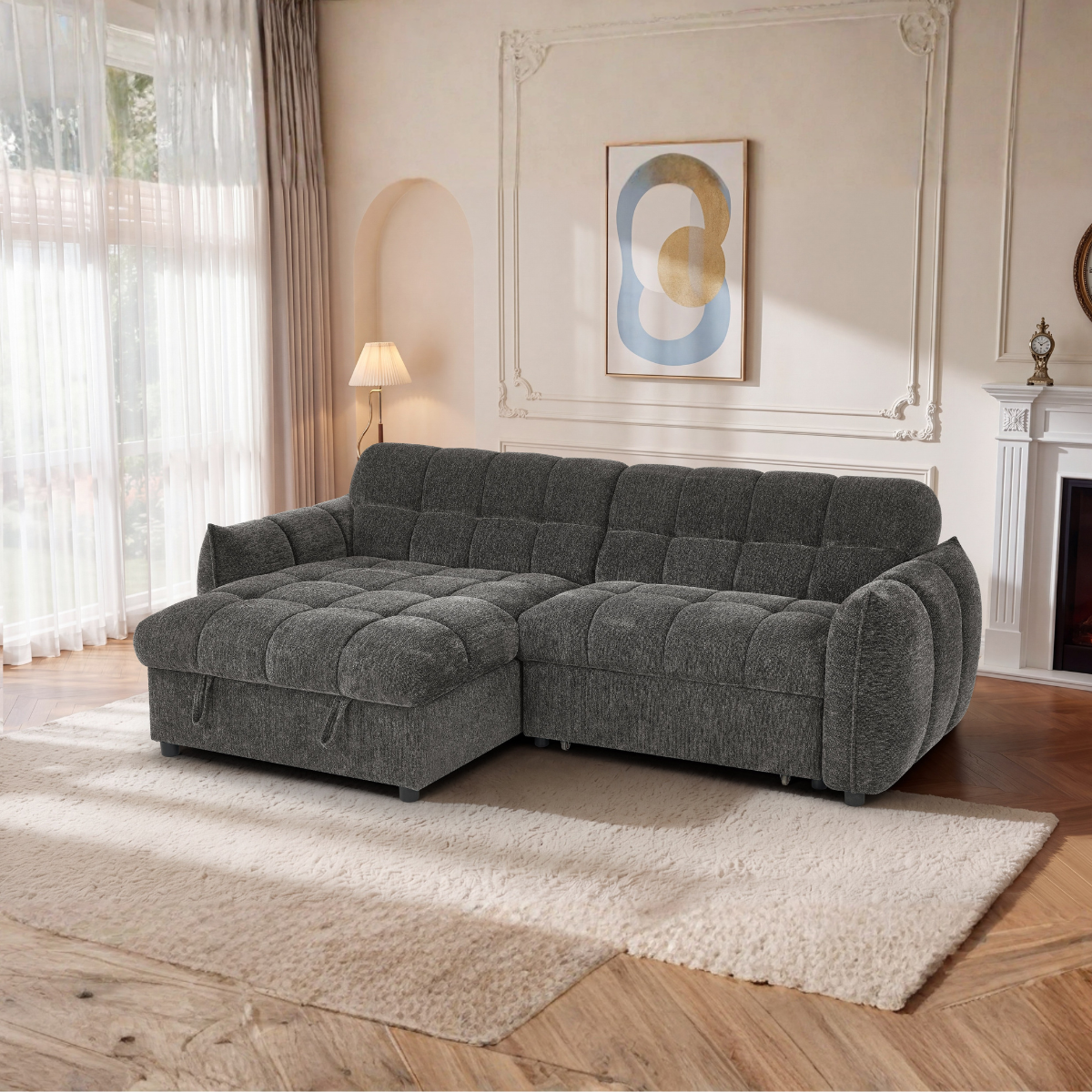 Archie Sofabed Grey Universal Corner - AMC Furniture