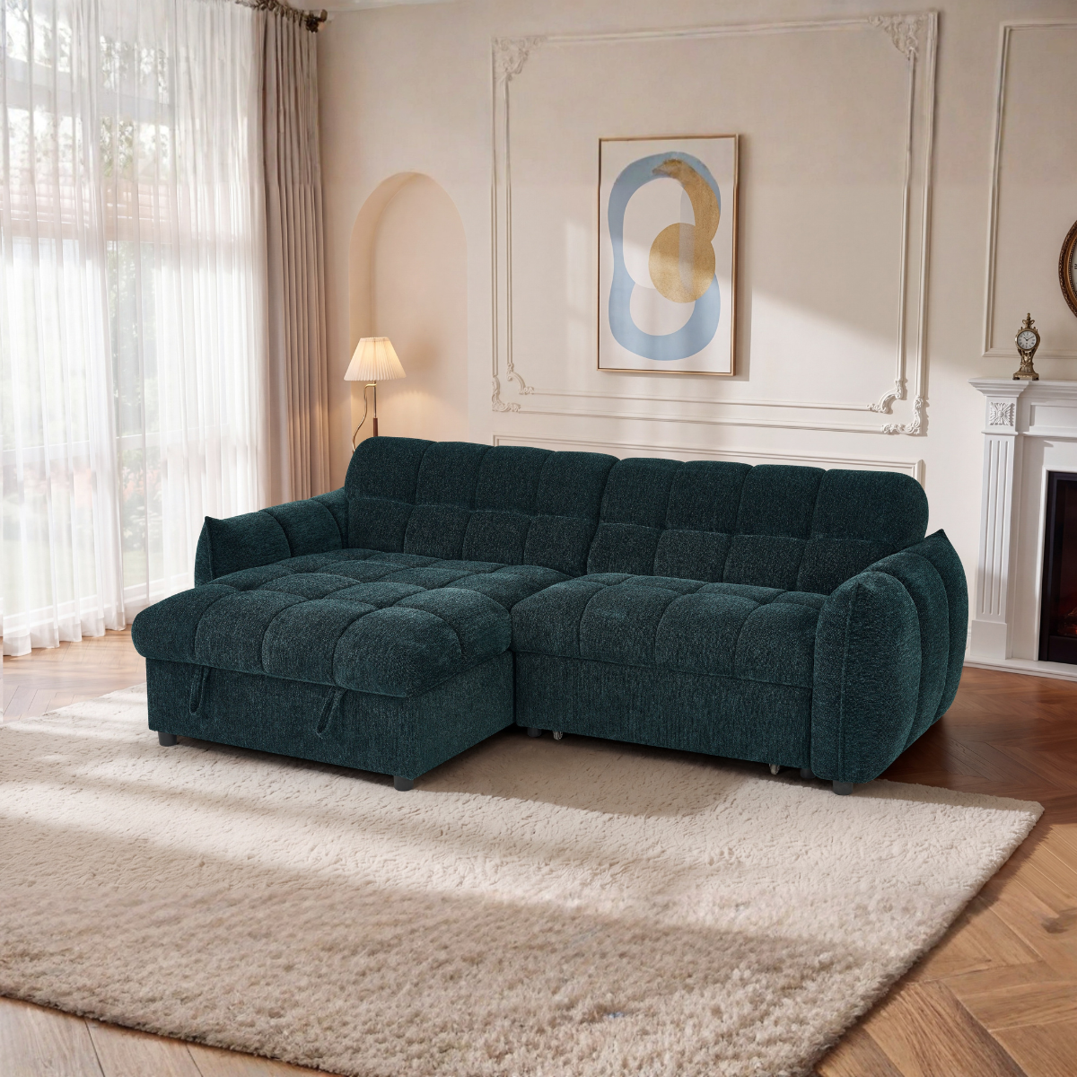Archie Sofabed Teal Universal Corner - AMC Furniture