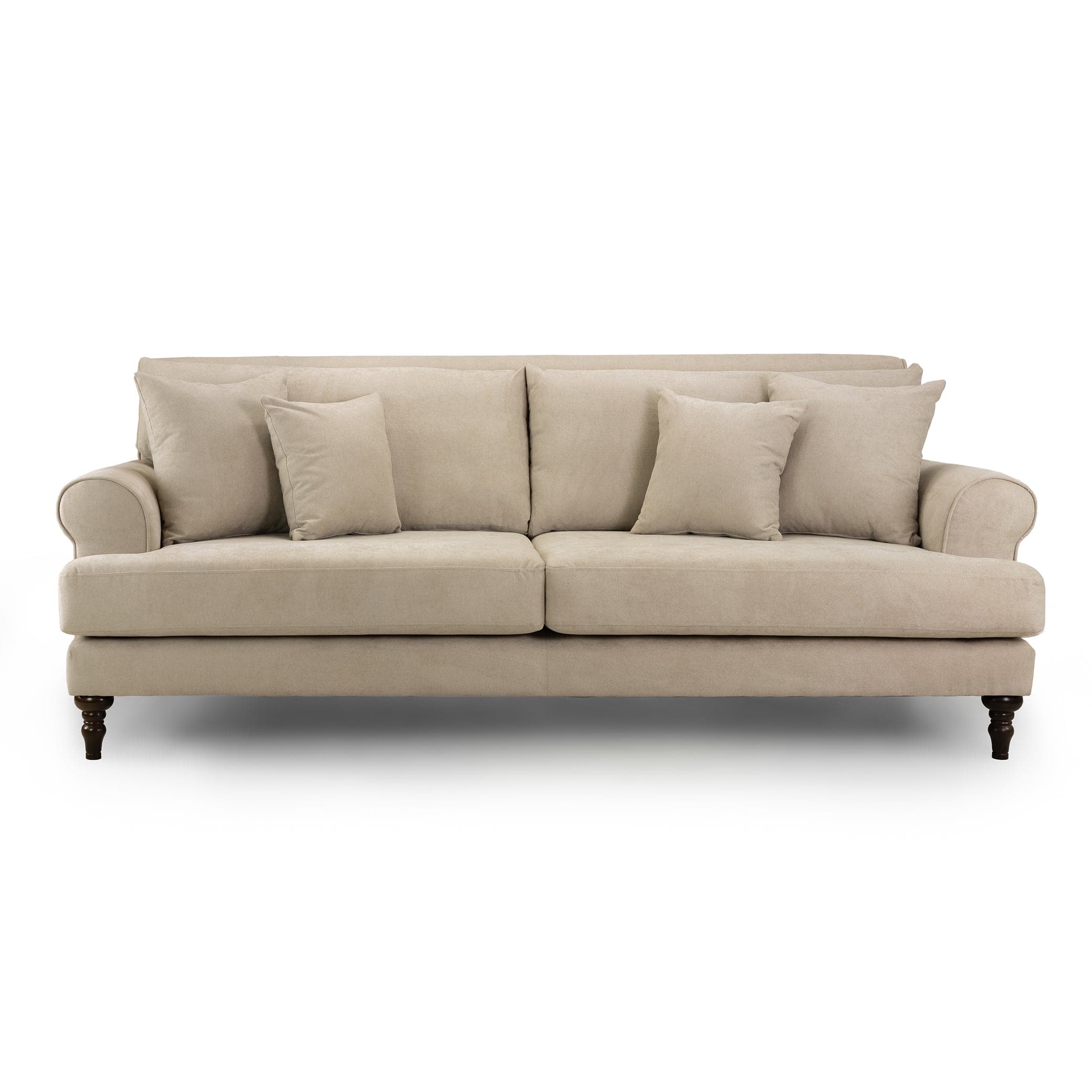 Aspen Sofa Beige 4 Seater -front view (7026361532480)