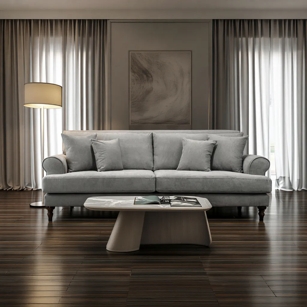 Aspen Sofa Grey 4 Seater (7026362974272)
