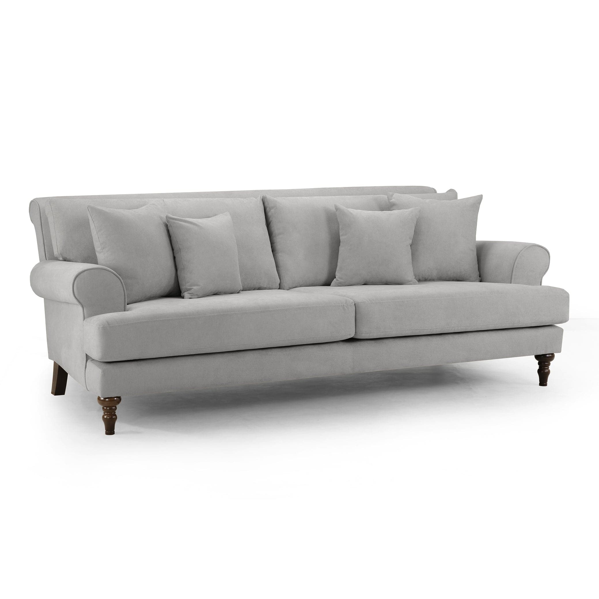 Aspen Sofa Grey 4 Seater - front side view (7026362974272)